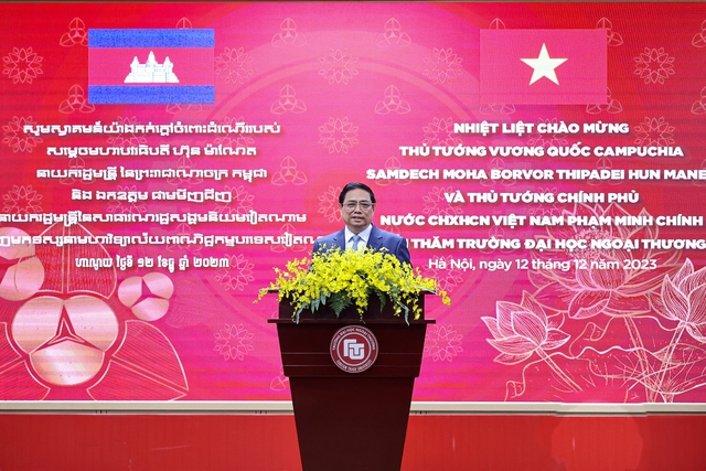 Hai Thủ tướng Việt Nam, Campuchia giao lưu với sinh viên, thế hệ trẻ hai nước- Ảnh 3.