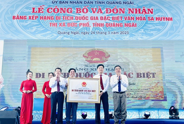 Quảng Ngãi đón nhận Bằng xếp hạng di tích quốc gia đặc biệt Văn hóa Sa Huỳnh - Ảnh 1.