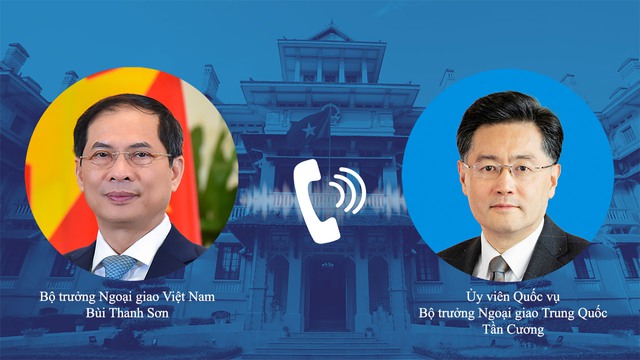 Bộ trưởng Bùi Thanh Sơn điện đàm với Ủy viên Quốc vụ, Bộ trưởng Bộ Ngoại giao Trung Quốc - Ảnh 1.