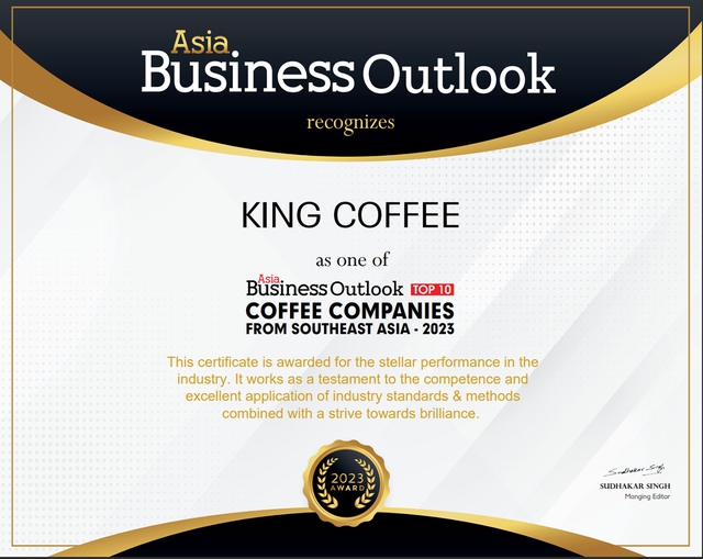 King Coffee được bình chọn là Top 10 Công ty cà phê hàng đầu Đông Nam Á - Ảnh 1.