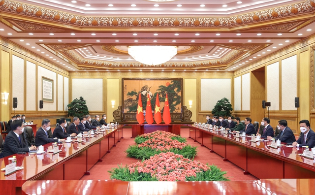 Chùm ảnh: Lễ đón chính thức Thủ tướng Phạm Minh Chính thăm Trung Quốc - Ảnh 7.