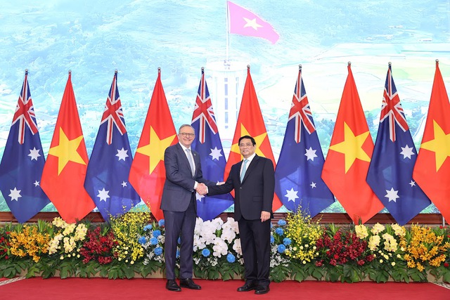 Chùm ảnh: Thủ tướng Phạm Minh Chính đón, hội đàm với Thủ tướng Australia - Ảnh 9.