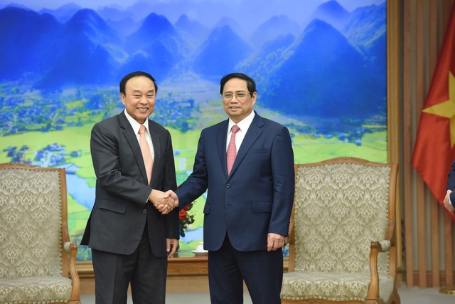 Thủ tướng Phạm Minh Chính tiếp Bộ trưởng Y tế Lào - Ảnh 1.