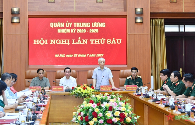 Tổng Bí thư Nguyễn Phú Trọng chủ trì Hội nghị Quân ủy Trung ương lần thứ 6  - Ảnh 1.