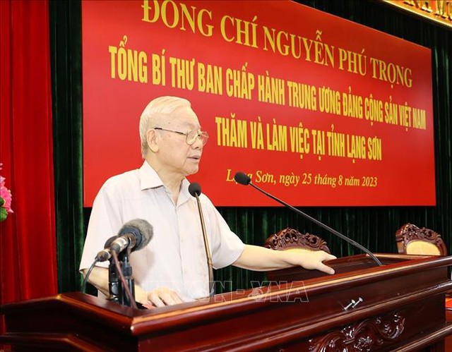 Phát biểu của Tổng Bí thư Nguyễn Phú Trọng dịp về thăm, làm việc tại Lạng Sơn - Ảnh 1.