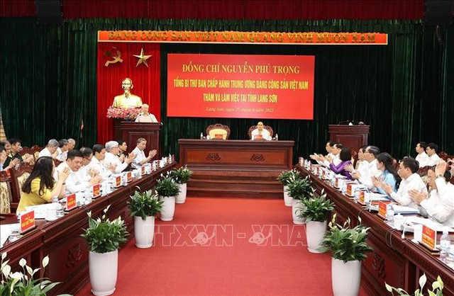 Tổng Bí thư Nguyễn Phú Trọng thăm và làm việc tại tỉnh Lạng Sơn - Ảnh 2.