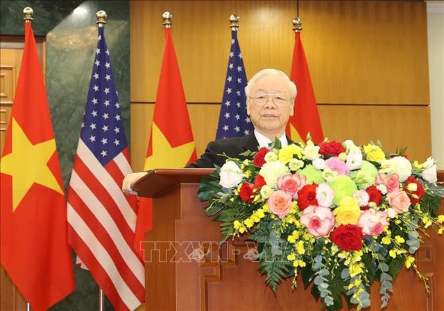 Toàn văn phát biểu của Tổng Bí thư Nguyễn Phú Trọng với báo chí sau Hội đàm với Tổng thống Hoa Kỳ Joe Biden - Ảnh 1.