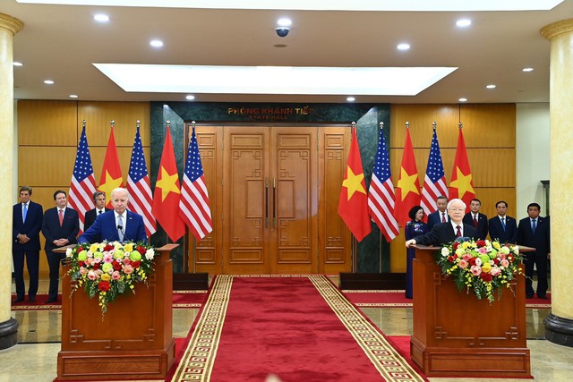 Toàn văn Tuyên bố chung về nâng cấp quan hệ Việt Nam - Hoa Kỳ lên Đối tác Chiến lược Toàn diện - Ảnh 6. Toàn văn Tuyên bố chung về nâng cấp quan hệ Việt Nam - Hoa Kỳ lên Đối tác Chiến lược Toàn diện - Ảnh 6.