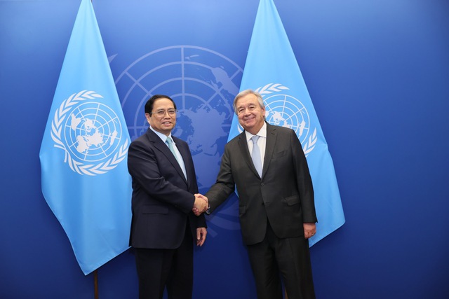 Thủ tướng Phạm Minh Chính gặp Tổng Thư ký Liên Hợp Quốc - Ảnh 1.