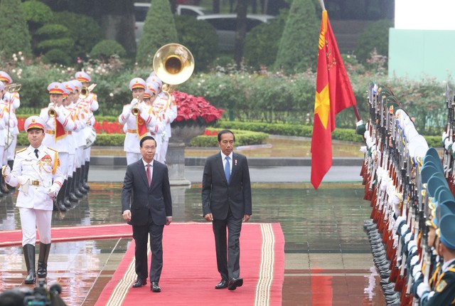 Chủ tịch nước Võ Văn Thưởng chủ trì lễ đón Tổng thống Indonesia- Ảnh 2.
