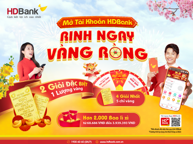 Hơn 100 khách hàng trúng vàng và hàng triệu đồng khi mở tài khoản HDBank- Ảnh 1.