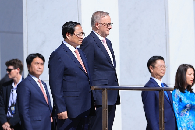 Lễ đón Thủ tướng Phạm Minh Chính thăm chính thức Australia theo nghi thức trọng thể nhất- Ảnh 8.