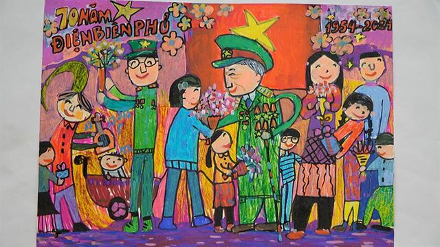 Hơn 420.000 tác phẩm dự thi vẽ tranh kỷ niệm 70 năm chiến thắng Điện Biên Phủ- Ảnh 1.