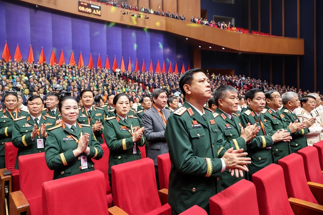 Các đại biểu quân đội dự Đại hội - Ảnh: VGP/Nhật Bắc