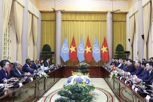 President hosts welcome ceremony for UN Secretary-General - Ảnh 6.