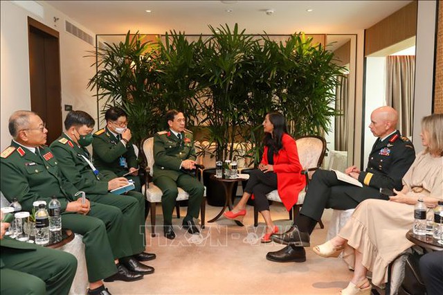 Defense Minister meets Singaporean, U.S., Canadian counterparts in Shangri-La - Ảnh 4.