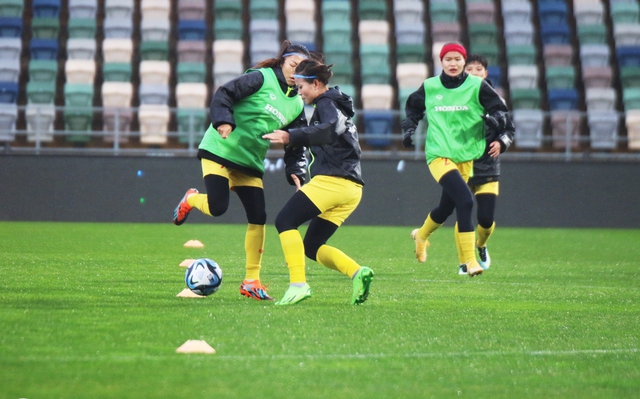 Vietnamese players training hard in preparation for World Cup - Ảnh 1. Vietnamese players training hard in preparation for World Cup - Ảnh 1.