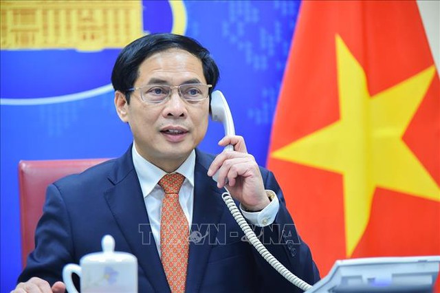 Foreign minister holds phone talks with Beninese counterpart - Ảnh 1.