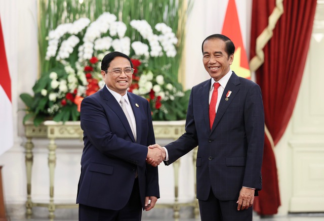 Prime Minister meets Indonesian President ahead of 43rd ASEAN Summit - Ảnh 1.