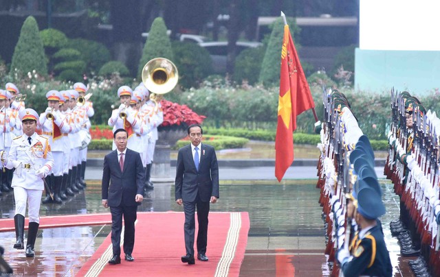 President hosts official welcome ceremony for Indonesian counterpart Joko Widodo - Ảnh 4.