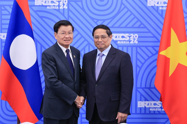 Prime Minister meets top Lao leader in Kazan - Ảnh 1.