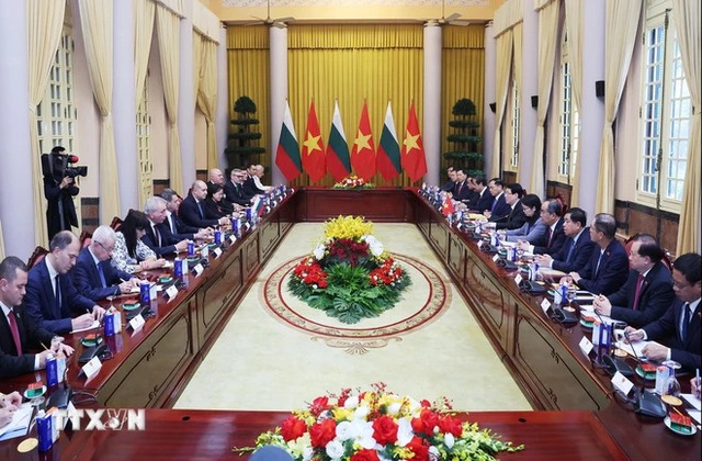 Vietnamese, Bulgarian Presidents hold talks in Ha Noi- Ảnh 1.