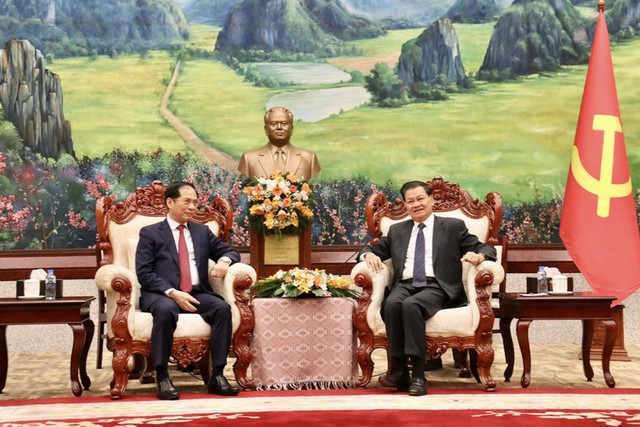 Deputy Prime Minister pays courtesy calls on top Lao leaders - Ảnh 1.