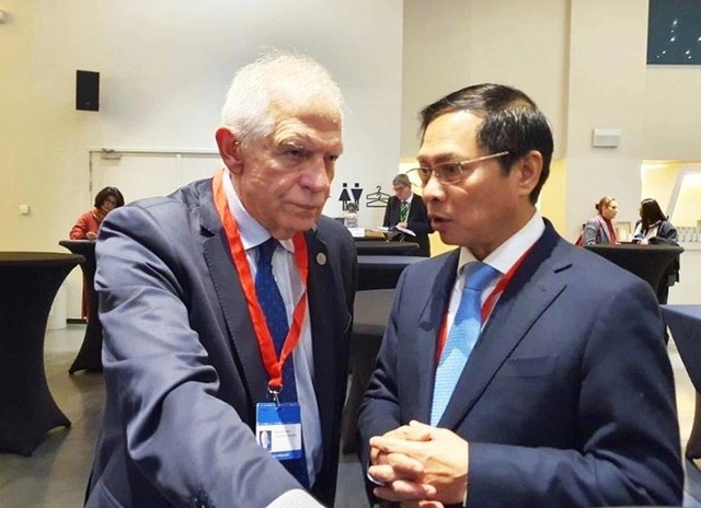 Foreign Minster meets EU officials in Brussels - Ảnh 1.