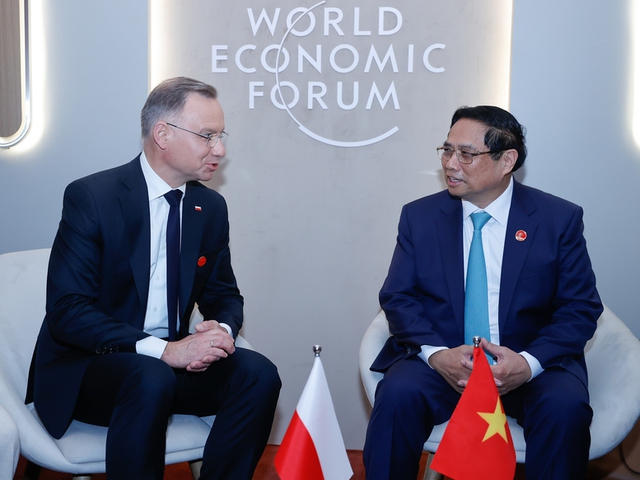 Prime Minister meets Polish President on sidelines of WEF meeting in China - Ảnh 1.