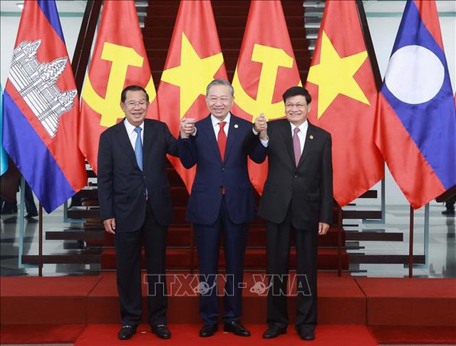 To Lam meets top Cambodian, Lao leaders in Ho Chi Minh City- Ảnh 1.