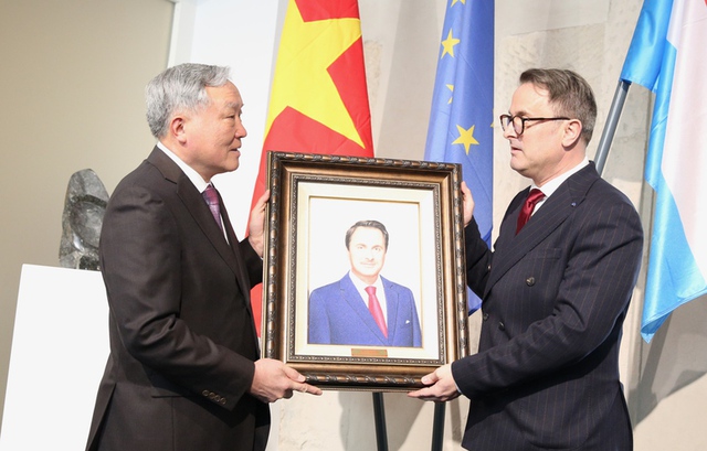 Standing Deputy PM meets Xavier Bettel, visits Luxembourg Stock Exchange- Ảnh 1.