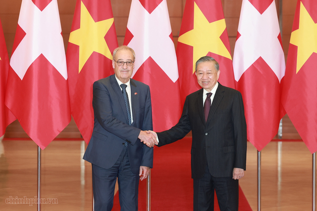 Top Vietnamese, Swiss leaders hold talks in Ha Noi - Ảnh 1.