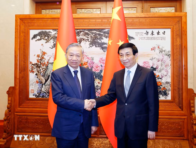 Viet Nam's top leader meets with Chairman of Chinese People&rsquo;s Political Consultative Conference- Ảnh 1.