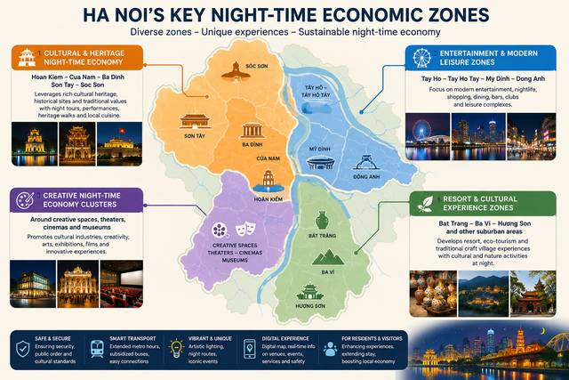 Ha Noi mulls over establishment of entertainment zones to boost night-time economy- Ảnh 2. Ha Noi mulls over establishment of entertainment zones to boost night-time economy- Ảnh 2.