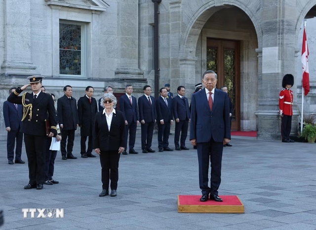 Official welcome ceremony for top leader To Lam in Ottawa - Ảnh 1.