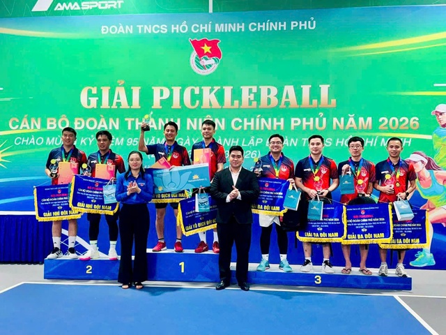 Sôi nổi Giải Pickleball cán bộ Đoàn Thanh niên Chính phủ chào mừng 95 năm Ngày thành lập Đoàn- Ảnh 3.