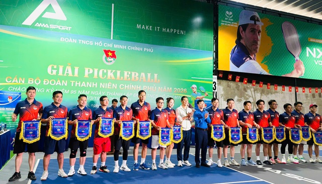 Sôi nổi Giải Pickleball cán bộ Đoàn Thanh niên Chính phủ chào mừng 95 năm Ngày thành lập Đoàn- Ảnh 2.