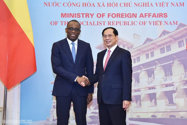 越南外长裴青山与贝宁外长巴卡里举行会谈- Ảnh 1.