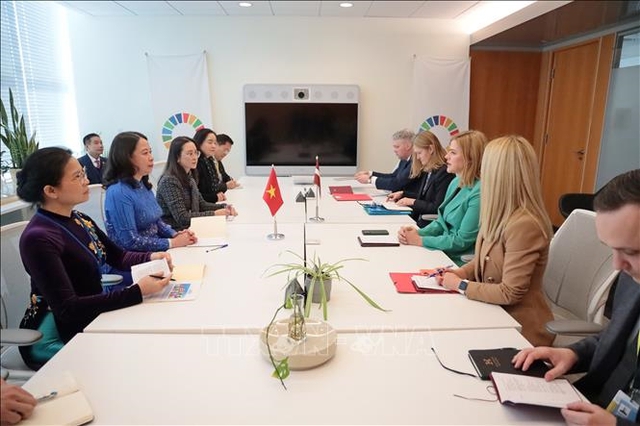 越南国家副主席武氏映春会见瑞士、拉脱维亚领导人- Ảnh 2.