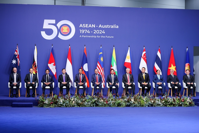 范明正总理出席东盟澳大利亚领导人会议与会各国领导人迎接仪式- Ảnh 3.