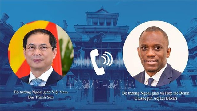 越南外交部长裴青山与贝宁外交部部长通电话- Ảnh 1.