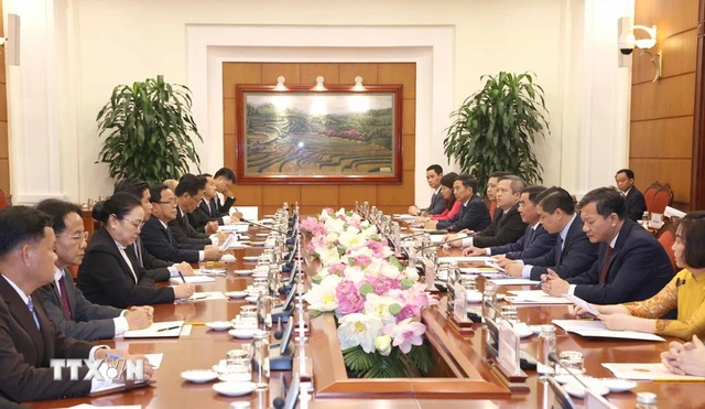 越南与老挝两党检查机关举行会谈- Ảnh 1.