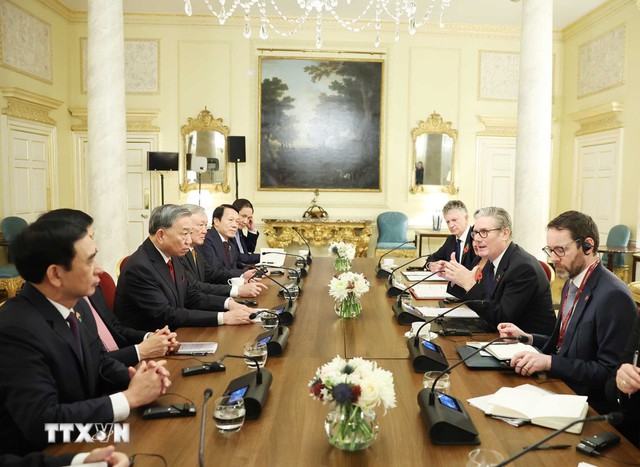 越共中央总书记苏林与英国首相举行会谈- Ảnh 2.