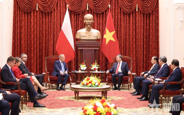 越共中央总书记、国家主席苏林会见波兰总理图斯克 - Ảnh 2.