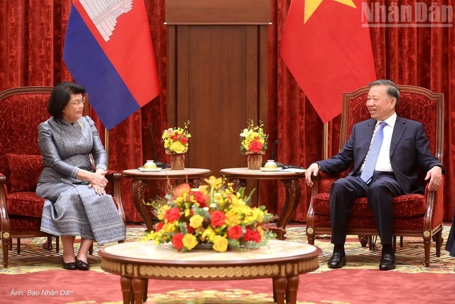 越共中央总书记、国家主席苏林会见柬埔寨国会主席昆索达莉- Ảnh 2.
