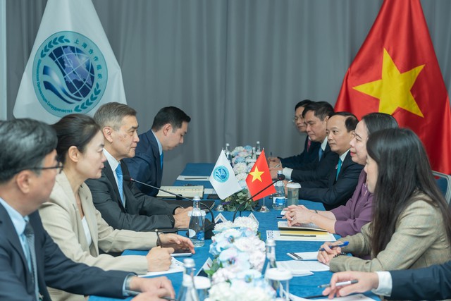 越南国家副主席武氏映春会见上海合作组织秘书长和吉尔吉斯斯坦总统- Ảnh 1.