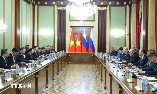越共中央总书记、国家主席苏林会见俄罗斯总理米哈伊尔·米舒斯京- Ảnh 2.