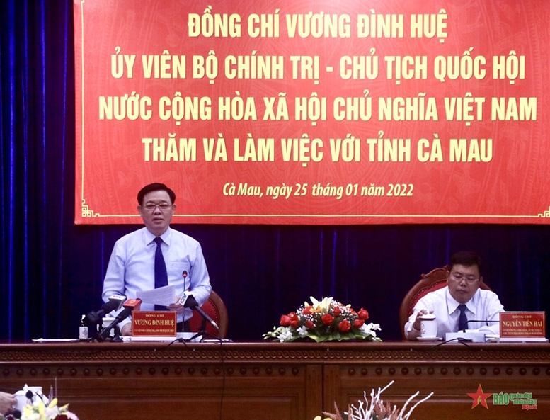 Chủ tịch Quốc hội làm việc với Ban Thường vụ Tỉnh ủy Cà Mau - Ảnh 1.