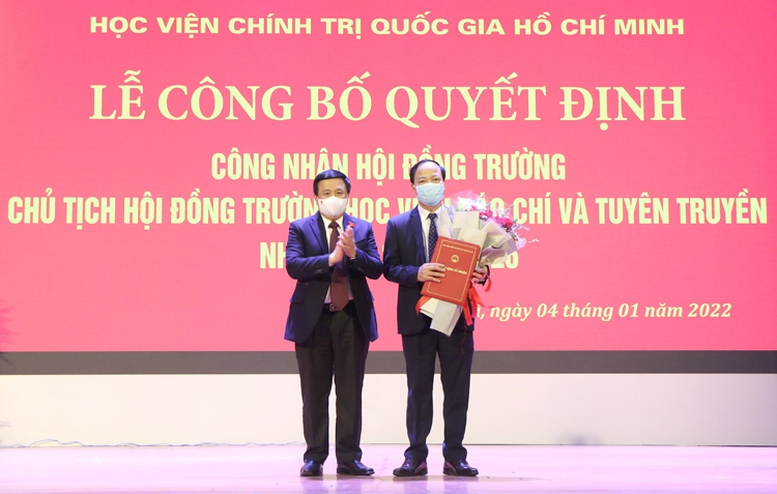 Nguyễn Xuân Thắng, Mai Đức Ngọc, Học viện Báo chí Tuyên truyền, Học viện Chính trị Quốc gia Hồ Chí Minh, quyết định, bổ nhiệm, nhân sự, Chủ tịch, Hiệu trưởng, Hội đồng trường, Giám đốc Quyết định