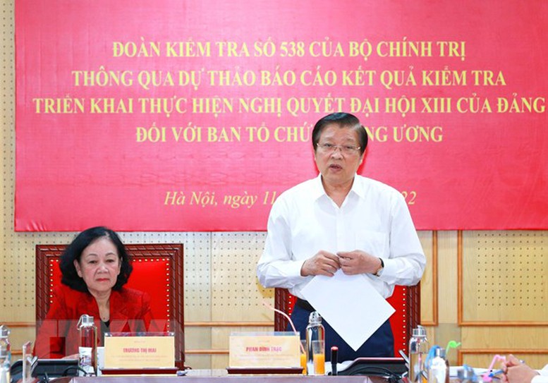 Đoàn kiểm tra Bộ Chính trị làm việc với Ban Tổ chức Trung ương - Ảnh 1.